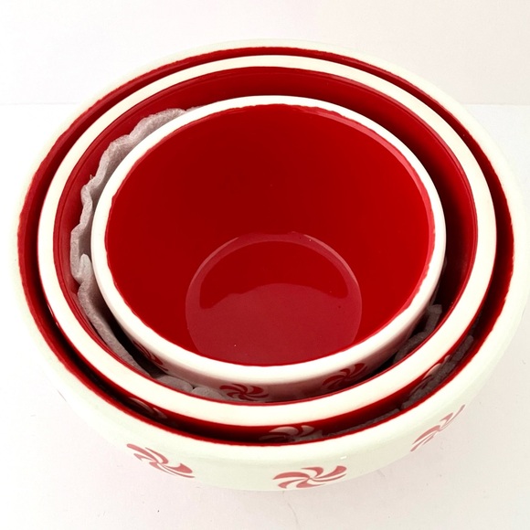 Terramoto Ceramic 3 Piece Mixing Bowl Set (Peppermint) - Picture 7 of 14